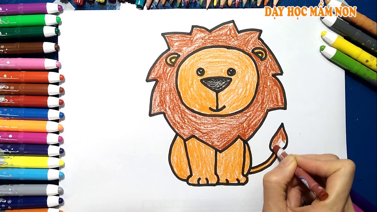 Hướng Dẫn Cách Vẽ Con Sư Tử, Tô Màu Con Sư Tử - How To Draw A Lion - Youtube