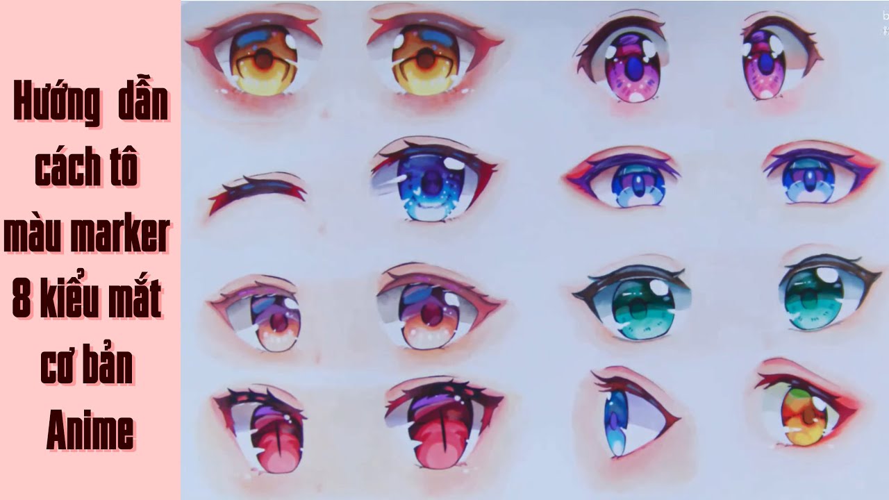 Vẽ Anime 】Hướng Dẫn Tô Màu Mắt Anime Đơn Giản | Tutorial Colouring Anime  Eyes - Youtube